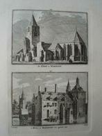 295-296 / Warmond  Huis en  Kerk Kopergravure 1750, Antiek en Kunst, Kunst | Etsen en Gravures, Ophalen of Verzenden