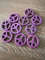 10 Paarse Peace Kralen - Nieuw!, Verzenden, Nieuw, Kraal