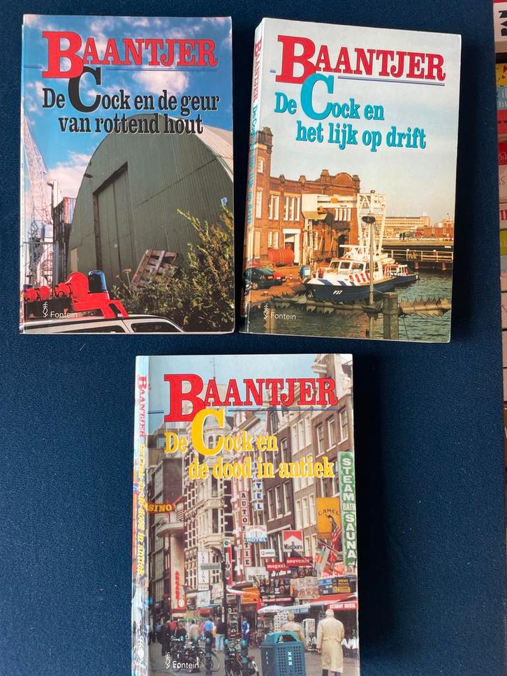 A.C. Baantjer - De Cock en het lijk op drift & nog 2 Baantje, Boeken, Detectives, Gelezen, Ophalen of Verzenden