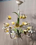 Vintage Franse Bloemenlamp Metaal, Ophalen of Verzenden