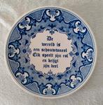 Oude spreuken bord Delfts, Ophalen of Verzenden