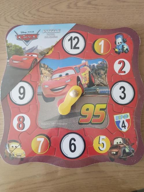 Set Cars disney, puzzel klok, beker, puzzel 24 stukjes, Kinderen en Baby's, Speelgoed | Kinderpuzzels, Nieuw, 2 tot 4 jaar, 10 tot 50 stukjes