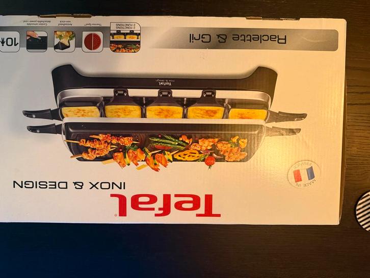 Tefal Raclette & Grill - Inox & Design 1 keer gebruikt, Witgoed en Apparatuur, Grillplaten, Zo goed als nieuw, Tafelgrill, Vaatwasmachinebestendig