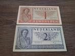 Setje mooie muntbiljetten 1 en 2,5 gulden Juliana, 1949, Postzegels en Munten, Ophalen of Verzenden