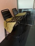 Set van 2 zwarte barkrukken, Huis en Inrichting, Barkrukken, Ophalen, Met voetsteun, 60 tot 90 cm, Zo goed als nieuw