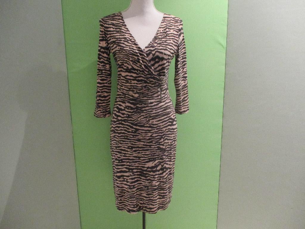 Anna jurk maat S., Beige, Zo goed als nieuw, Maat 36 (S), Onder de knie