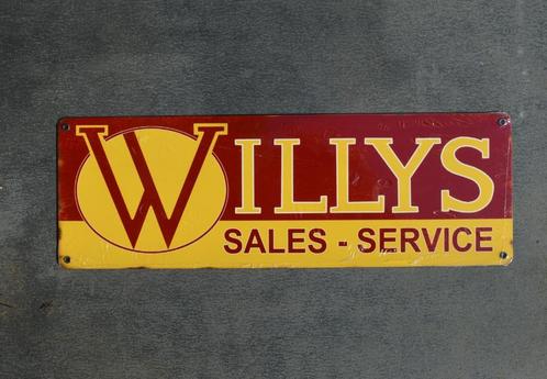 Willys sales-service bord Willy leger Jeep CJ3 CJ5 CJ, Verzamelen, Merken en Reclamevoorwerpen, Nieuw, Reclamebord, Ophalen of Verzenden