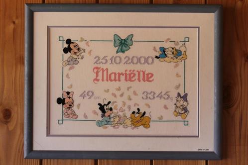 Disney geboortetegel borduurwerk – baby Mariëlle (DS-F28), Huis en Inrichting, Woonaccessoires | Wanddecoraties, Ophalen of Verzenden