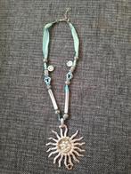 Zilverkleurige ketting met zon hanger, Ophalen of Verzenden, Zilver, Zilver, Gebruikt