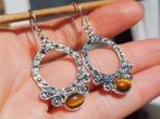 Vanoli 925 zilveren oorbellen met tijgeroog, Sieraden, Tassen en Uiterlijk, Oorbellen, Daiva1973@hotmail.com, Hangers, Vanoli