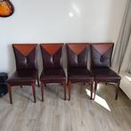 4 Design Eetkamerstoelen - Mulleman of Schuitema, Ophalen, Gebruikt, Bruin, Hout