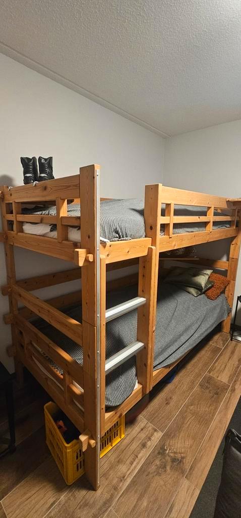 Stapelbed Lifetime - Hout, Huis en Inrichting, Slaapkamer | Bedden, Gebruikt, Tweepersoons, 90 cm, 200 cm, Hout, Bruin, Ophalen