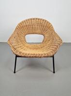 Vintage Dirk v Sliedregt stoel Jonkers rotan mid century '60, Huis en Inrichting, Fauteuils, N, Minder dan 75 cm, Vintage, Ophalen of Verzenden
