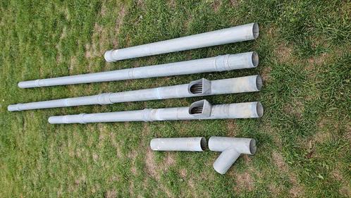 zinke afvoerpijp met bladvanger 80 mm, Doe-het-zelf en Verbouw, Buizen en Afvoer, Gebruikt, Overige typen, Zink, 2 tot 4 meter
