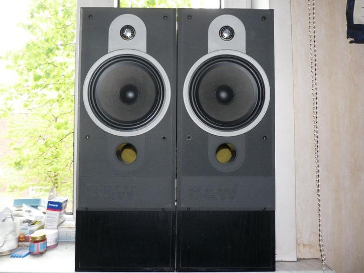 B&W DM570 vintage luidsprekers, Audio, Tv en Foto, Luidsprekers, Gebruikt, Front, Rear of Stereo speakers, 60 tot 120 watt, Overige merken