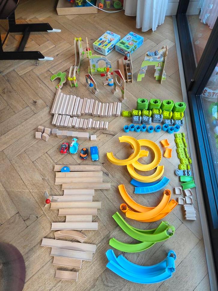 Haba Knikkerbaan - Zeer Uitgebreid!, Kinderen en Baby's, Speelgoed | Houten speelgoed, Zo goed als nieuw, Overige typen, Ophalen of Verzenden