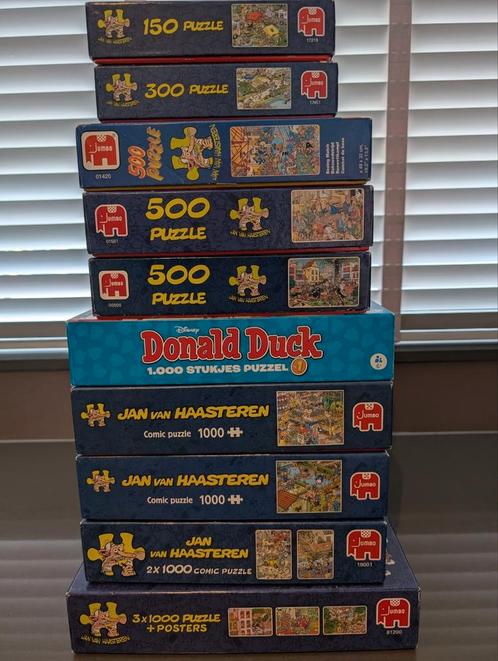 Partij puzzels Jan van Haasteren en Donald Duck, Hobby en Vrije tijd, Denksport en Puzzels, Zo goed als nieuw, Ophalen