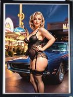 [Poster in Frame] Sexy Retro Pin up Lingerie Las Vegas auto, Nieuw, Verzenden