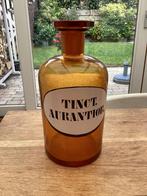 Glazen antieke apothekerspot / fles tinctuur aurantior, Ophalen of Verzenden