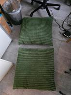 Mooie grote groene rib sierkussens 60x60cm, Ophalen, Zo goed als nieuw, Groen, Vierkant