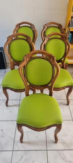 Set antieke stoelen nieuw overtrokken appel groen, Antiek en Kunst, Ophalen
