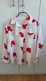 Made in Italy witte blouse met rode Mickey Mouse prints., Made in Italy, Ophalen of Verzenden, Nieuw, Wit