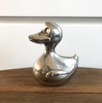 Vintage verzilverde spaarpot in de vorm van een eend., Ophalen of Verzenden, Zo goed als nieuw, Dier
