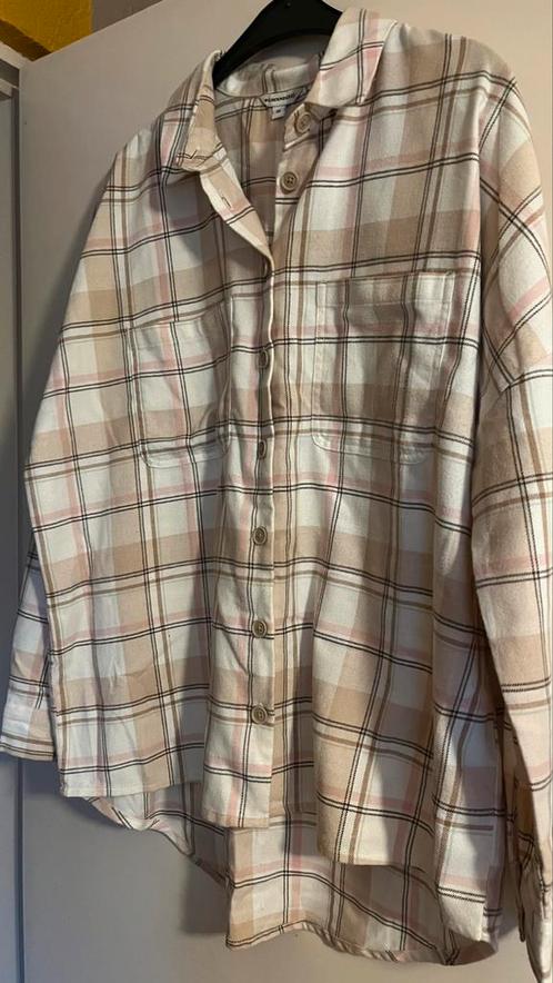 Vintage geruit overhemd/blouse van C&A (clockhouse), Kleding | Heren, Overhemden, Zo goed als nieuw, Halswijdte 39/40 (M), Beige