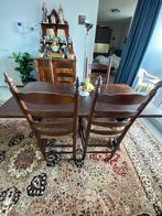 Mooie eikenhouten tafel met 4 stoelen, Ophalen of Verzenden, Gebruikt, Jaren 70, Minder dan 4 stoelen