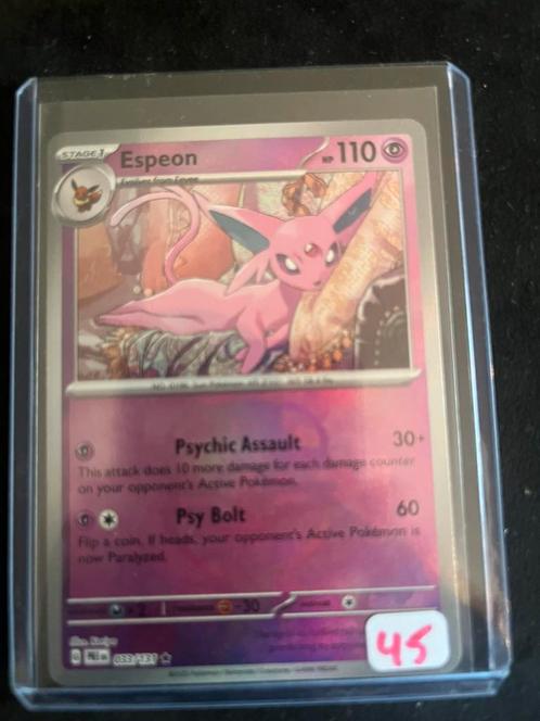 Espeon masterbal prismatic evolutions 033/131, Hobby en Vrije tijd, Verzamelkaartspellen | Pokémon, Nieuw, Losse kaart, Foil, Ophalen of Verzenden
