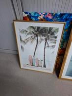 Set van 3 Schilderijen/fotos - Palmboom, Ananas & Surfboards, Ophalen, 50 tot 75 cm, Nieuw, Schilderij