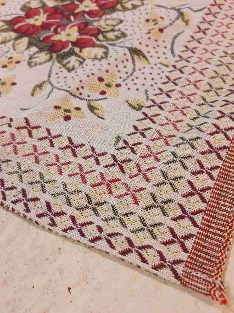 Grandfoulard woonkleed bloemen reversibel 191/144, Gebruikt, Etten-Leur, DJT@dejuistetoon.eu, Ophalen of Verzenden