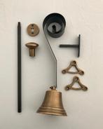 Trekbel,deurbel,bel,oudebel,authentieke bel Messing gepatine, Ophalen of Verzenden