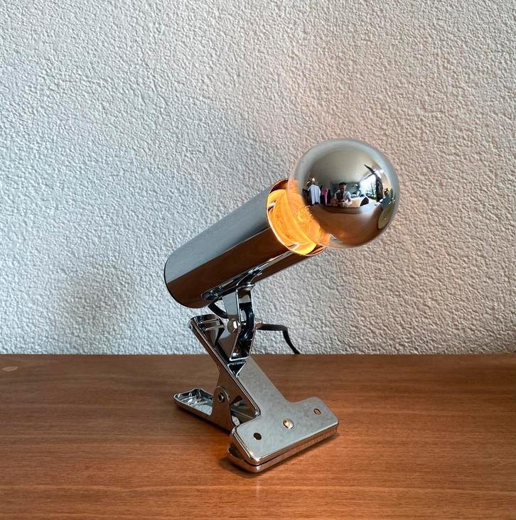 Vintage Targetti Sankey tafellamp/ klemlamp 70’s, Huis en Inrichting, Lampen | Tafellampen, Zo goed als nieuw, Minder dan 50 cm