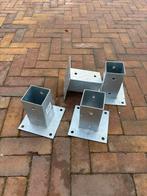 4 Gegalvaniseerde Paalhouders 8x8 cm - Nieuw, Ophalen, Nieuw, Minder dan 50 mm, Overige typen