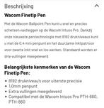 Wacom Pen Finetip tekentablet stylus zwart, Computers en Software, Tekentablets, Ophalen of Verzenden