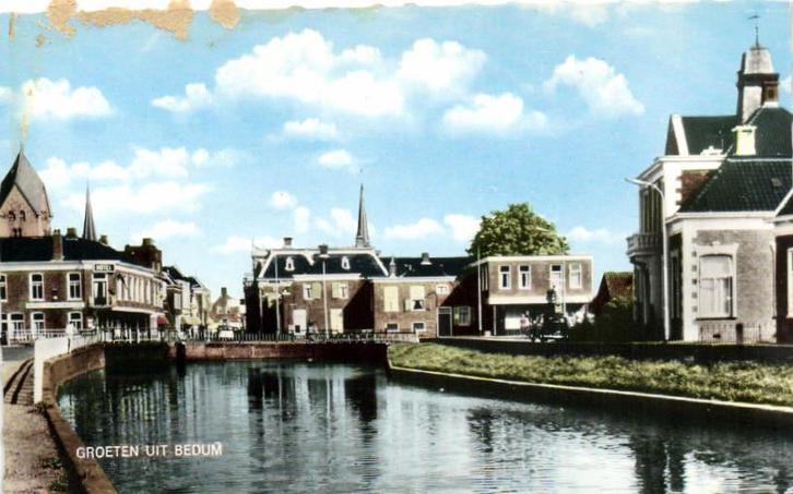 Groeten uit Bedum - dorpsgezicht - ongelopen, Verzamelen, Ansichtkaarten | Nederland, Ongelopen, Noord-Brabant, Voor 1920, Ophalen of Verzenden