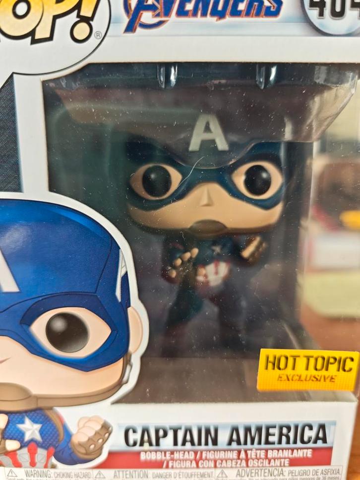 Funko Pop! Avengers Captain America 404 - Hot Topic, Kinderen en Baby's, Speelgoed | Actiefiguren, Zo goed als nieuw, Ophalen of Verzenden