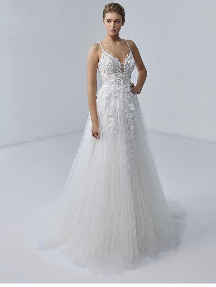 Bruidsjurk Etoile by Enzoani, Kleding | Dames, Trouwkleding en Trouwaccessoires, Zo goed als nieuw, Trouwjurk, Wit, Ophalen