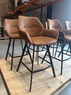 Showroomset Barstoelen Baton zithoogte 65cm Microleder Bull, Ophalen, Draaibaar, Metaal, Zo goed als nieuw