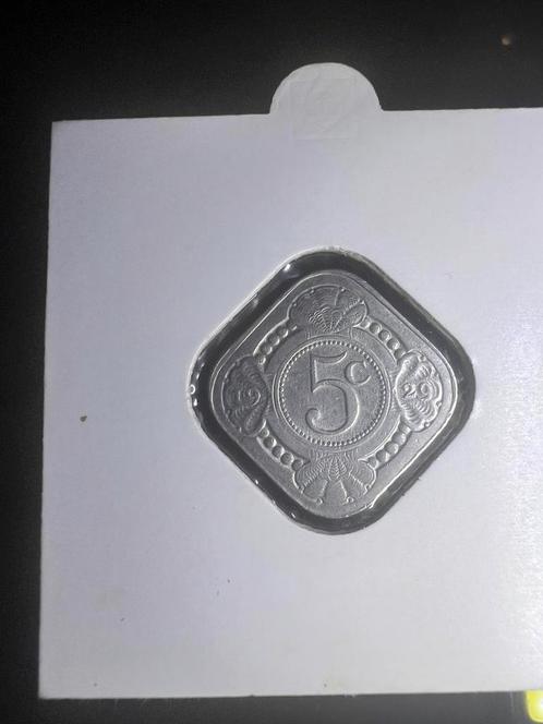 5 cent 1929 Wilhelmina UNC, Postzegels en Munten, Munten | Nederland, 1 cent, Koningin Wilhelmina, Ophalen of Verzenden