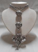 Zilveren jasseron ketting met signetten en sleutel nr.834