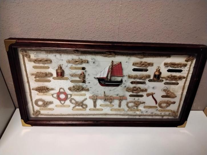 Knopen bord schilderij Scheepvaart mariteam, Verzamelen, Scheepvaart, Zo goed als nieuw, Ophalen