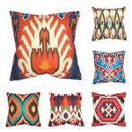 Ikat kussenhoes Nairo oranje linnenlook | 45 x 45 cm, Huis en Inrichting, Woonaccessoires | Kussens, Dekussenkraam@gmail.com, Verzenden