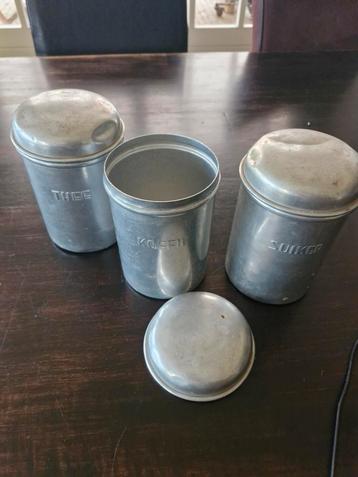 Serie van 3 blikken voor koffie, thee & suiker. beschikbaar voor biedingen