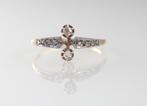 Antieke gouden ring met roosdiamanten, Ophalen of Verzenden, Goud, Ring, Met edelsteen