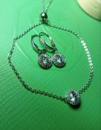 Swarovski Set van armband en oorbellen zilver, Ophalen of Verzenden, Zo goed als nieuw, Zilver, Zilver