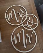 Mr & Mrs hangdecoratie, Ophalen of Verzenden, Zo goed als nieuw, Versiering, Geboorte of Huwelijk