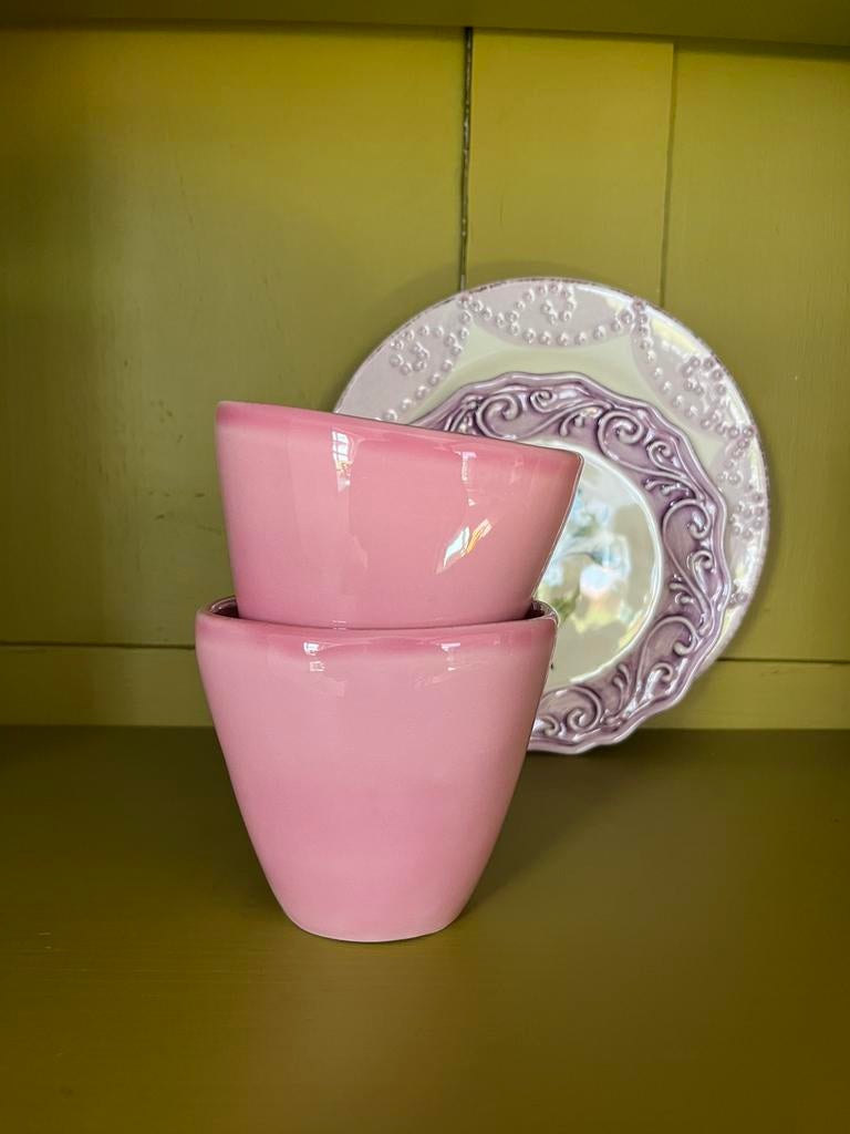 2 roze Rice mokken, NIEUW!, Ophalen of Verzenden, Zo goed als nieuw, Bord(en), Wedgwood