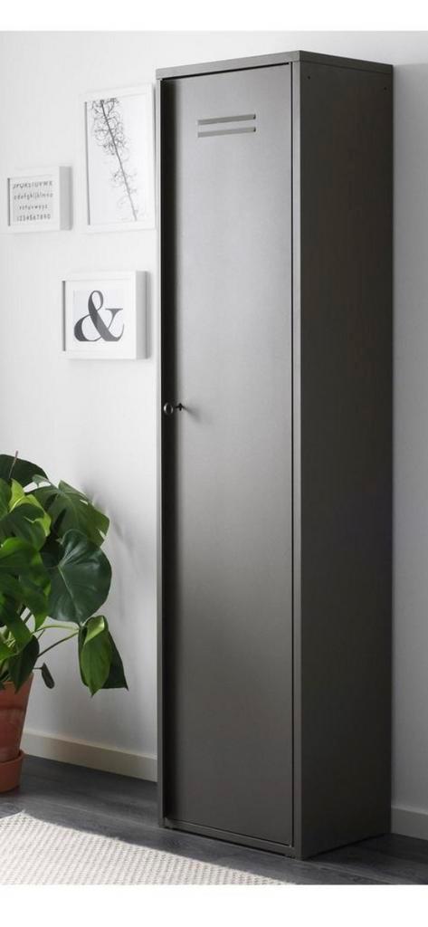 IKEA IVAR donkergrijze metalen kast of locker met deur, Huis en Inrichting, Kasten | Lockerkasten, Gebruikt, Ophalen
